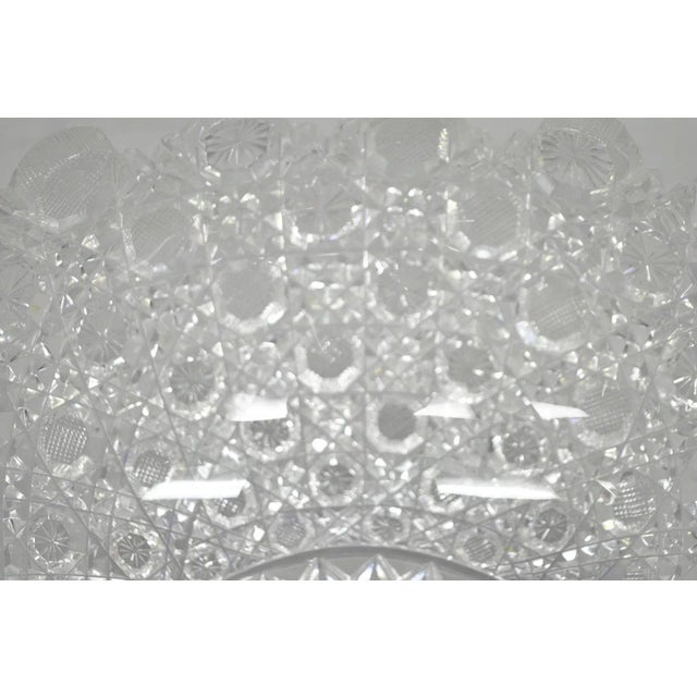 Early 20th Century Antique Brilliant Cut Glass Victorian Saw Tooth Heavy 10" Candy Fruit Bowl For Sale - Image 5 of 9