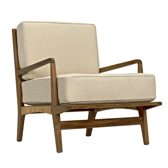 Noir NOIR Allister Chair, Teak and Rattan For Sale - Image 4 of 5