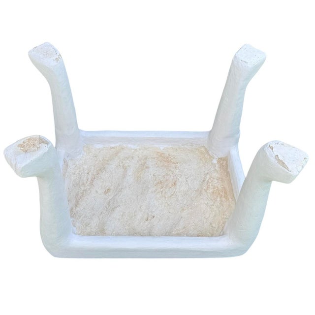 Vintage White Plaster African Side Table in the Style of John Dickinson For Sale - Image 10 of 10