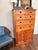 Antique Tiger Maple Gentleman’s Chest of Drawers Late Victorian Curly Maple Chiffonier Refinished Fiddleback Wood Tallboy Cabinet 53" For Sale In Houston - Image 6 of 16