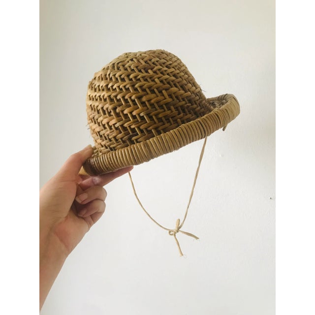 Antique Edwardian or Victorian Wicker Hat and Wire Stand For Sale - Image 4 of 8