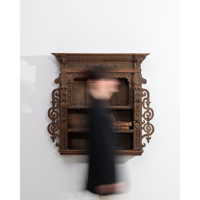 19th Century Belgium Renaissance Brown Wood Bookcase For Sale - Image 4 of 15