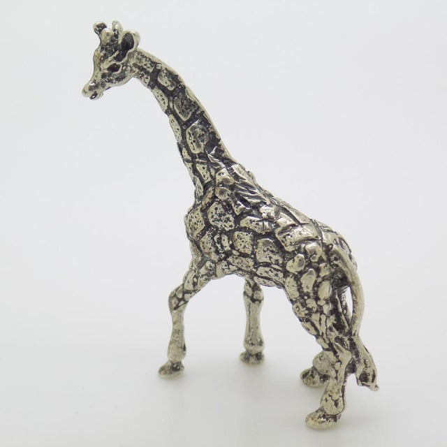 Vintage Italian Silver Giraffe Animal Figurine, 1960s For Sale - Image 3 of 11