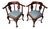 Chippendale Carved Mahogany Corner Chairs with Cane Seats and Cushions, 1890s, Set of 2 For Sale