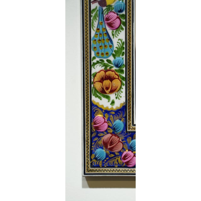 Hollywood Regency Hand-Painted Bird & Bloom Mirror, Decorative Floral Frame, 50 × 40.5 Cm For Sale - Image 3 of 7