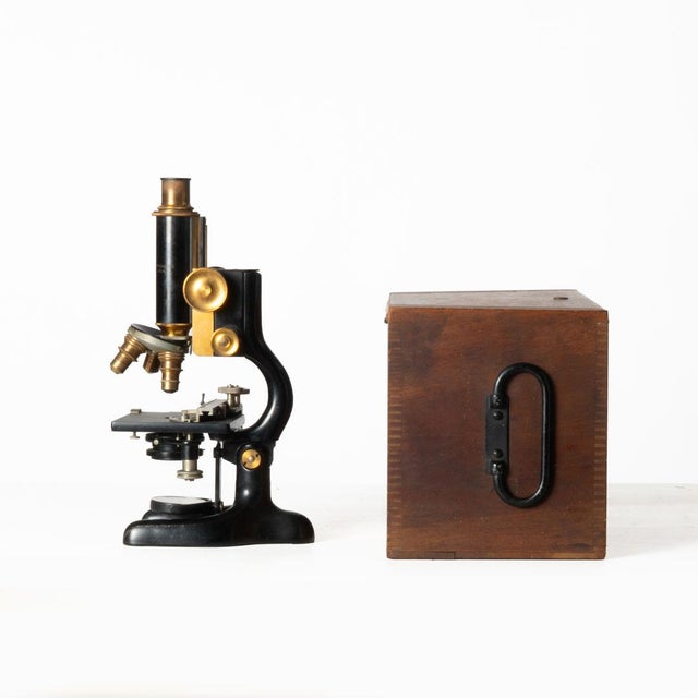 Antique Bausch and Lomb Microscope in Case For Sale - Image 9 of 18