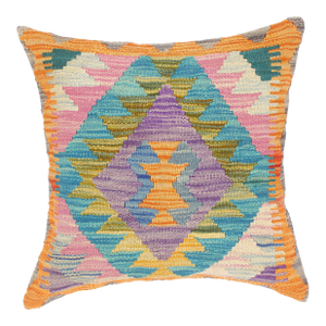 Shabby Chic Turkish Trudie Hand Woven Kilim Throw Pillow
