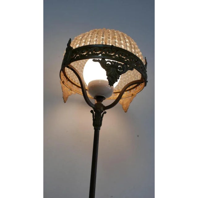 Iron Table Lamp with Crystal Top, Germany, 1930s For Sale - Image 4 of 11