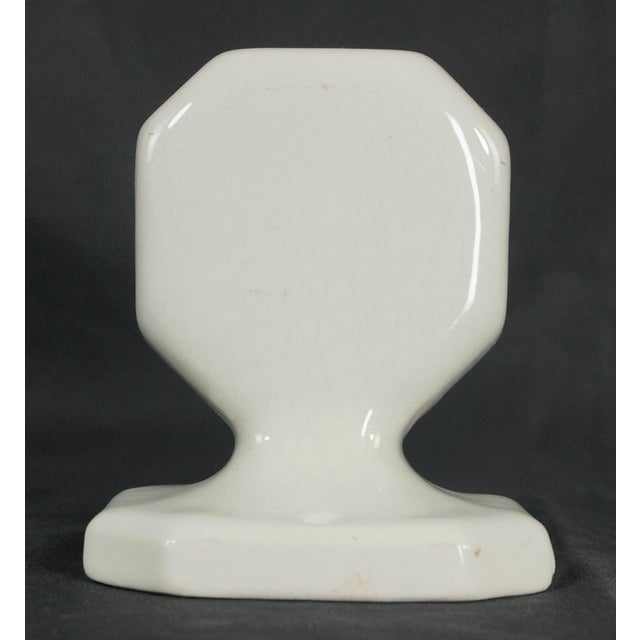 White Vintage European White Ceramic Bathroom Cup Holder For Sale - Image 8 of 10
