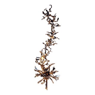 Mid 20th Century Abstract Brutalist Tall Metal Sculpture For Sale