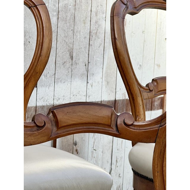 Antique Rococo Revival Style Dining Chairs in Mahogany, 1860, Set of 4 For Sale - Image 6 of 8