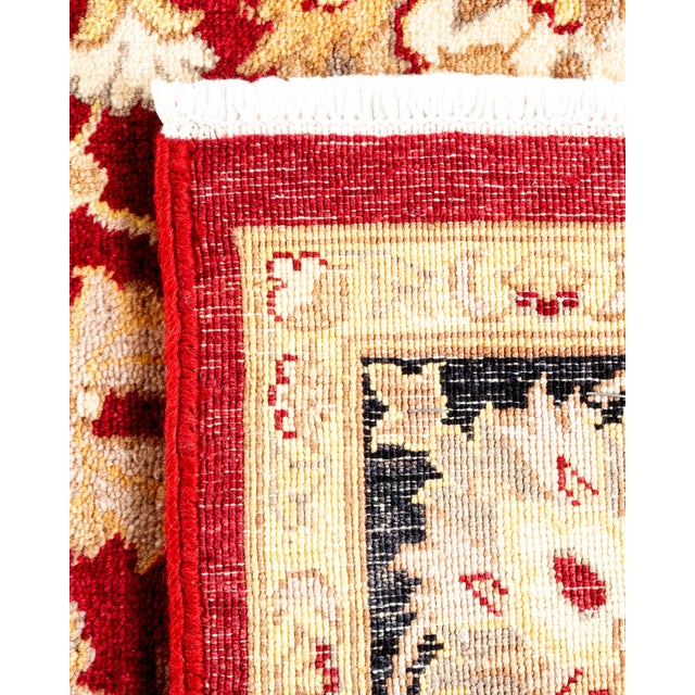 2000 - 2009 Mogul, One-of-a-Kind Handmade Area Rug - Red, 4' 1" x 6' 0" For Sale - Image 5 of 8