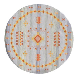 Pasargad DC Light Blue Fine Hand Knotted Moroccon Round Rug For Sale