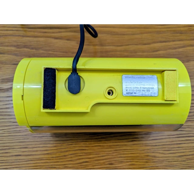 Yellow Cifra 3 Syncron Clock from Solari Udine, Italy, 1966 For Sale - Image 9 of 11