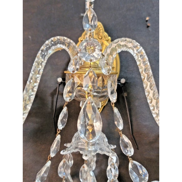 18thc British George III Museum Quality Cut Glass / Ormolu Wall Sconces - Set of 3 For Sale - Image 11 of 18