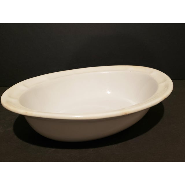 Contemporary Parkhurst Hanley Antique Ironstone White Oval Serving Bowl, 1850s For Sale - Image 3 of 6