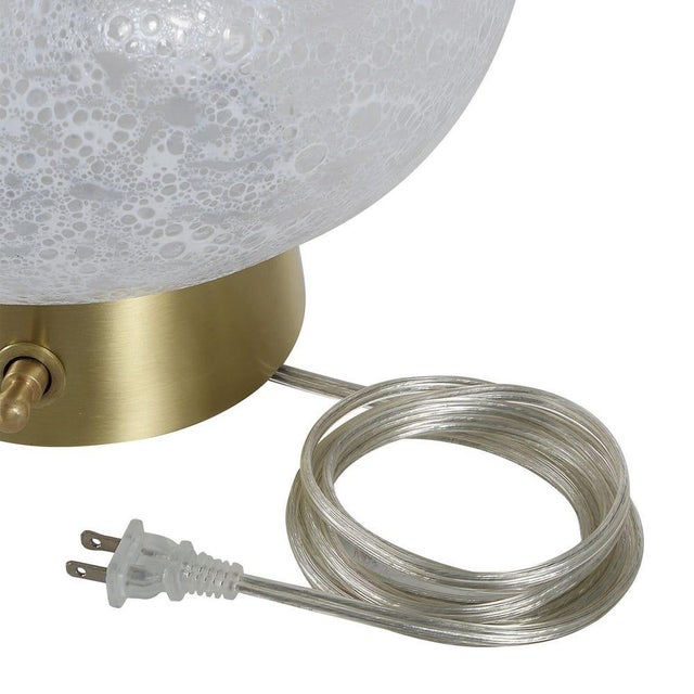 2020s White Glass Glow Table Lamp For Sale - Image 5 of 6