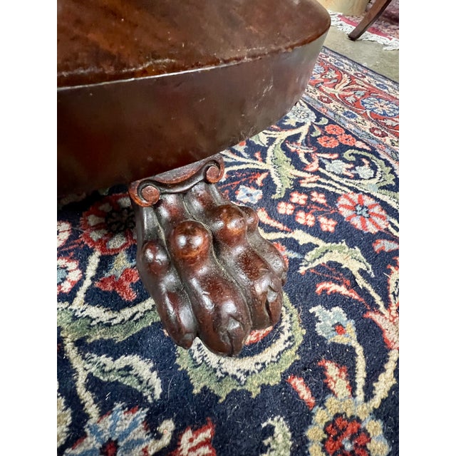 1880s Round Walnut Mahogany Parlor Table For Sale - Image 4 of 4