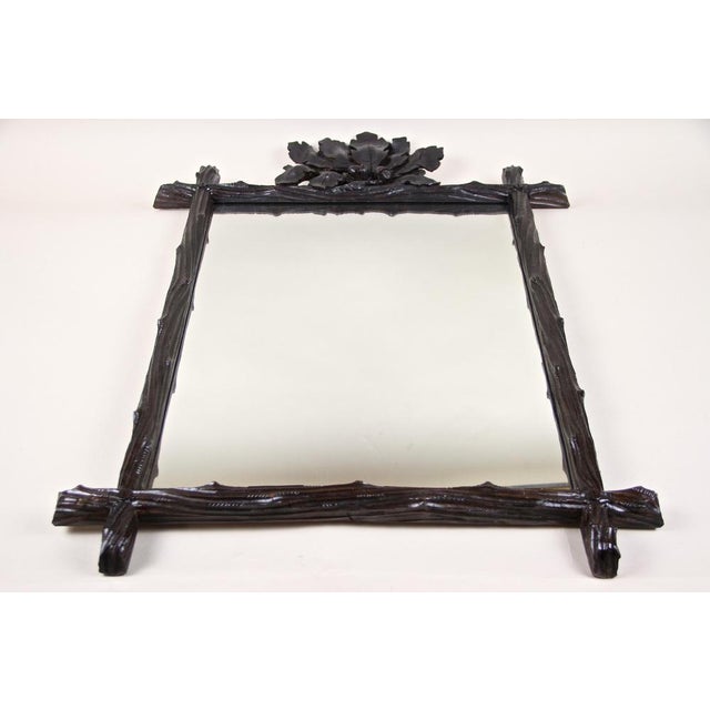 Black Forest Mirror with Oak Leaf Carvings, Austria, 1870s For Sale - Image 12 of 18