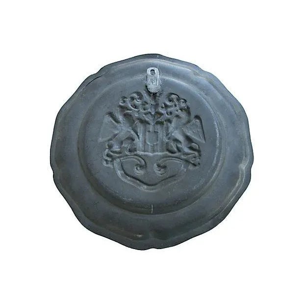 English Crested Pewter Plate For Sale - Image 4 of 5
