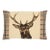 Scottish Stag Beige Tartan Cushion With Tartan Sides With Feather Filler - 33x46cm (15"x18") For Sale