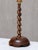 Mid-Century Modern French Sculptural Oak Table Lamp with Barley Twist Stem and Linen Shade, 1950s For Sale - Image 3 of 9
