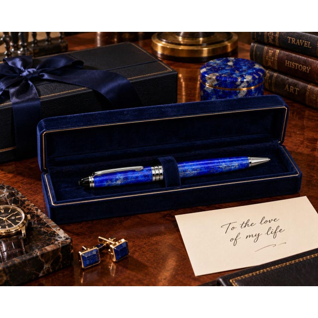 Lapis Lazuli Ballpoint Pen Gemstone Writing Instrument Usa Made For Sale - Image 4 of 9