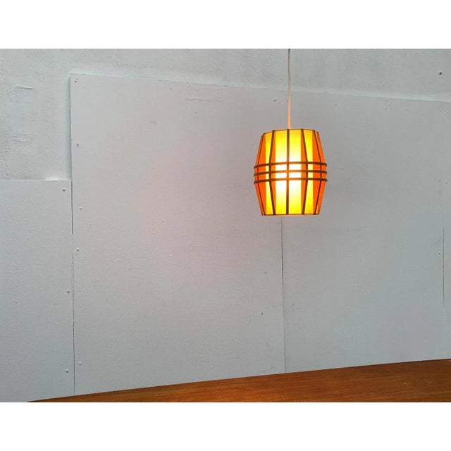 Brown Mid-Century Wooden Cocoon Pendant Lamp For Sale - Image 8 of 18