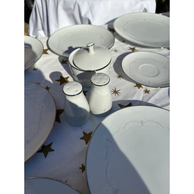 Ceramic 1970s Japanese Noritake Ceramic and Silver Plate Set- 41 Pieces For Sale - Image 7 of 11