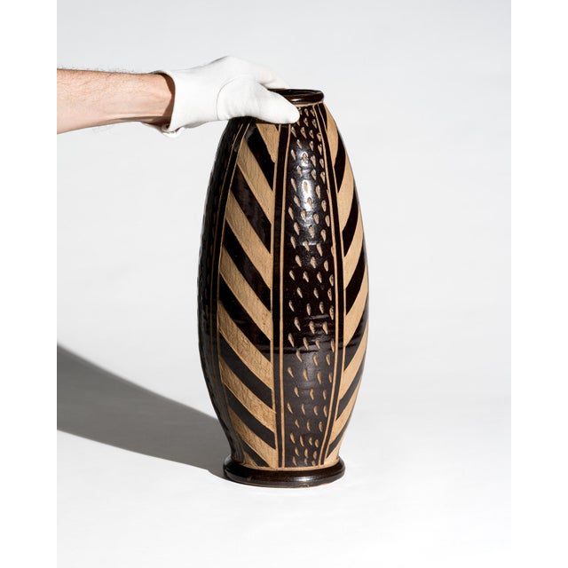 Sgraffito Relief Ceramic Floor Vase by Anton Piesche & Reif, 1960s For Sale - Image 4 of 8