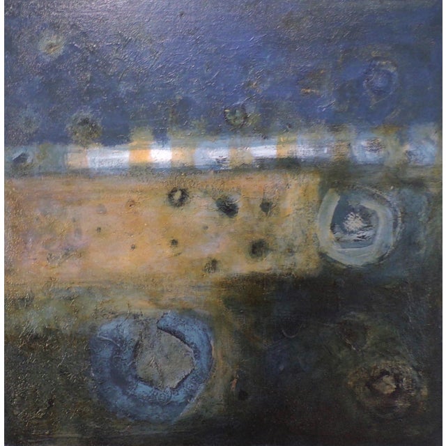 Patricia McParlin Harbour Wall: Contemporary abstract expressionist oil painting 2018 For Sale