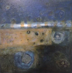Patricia McParlin Harbour Wall: Contemporary abstract expressionist oil painting 2018