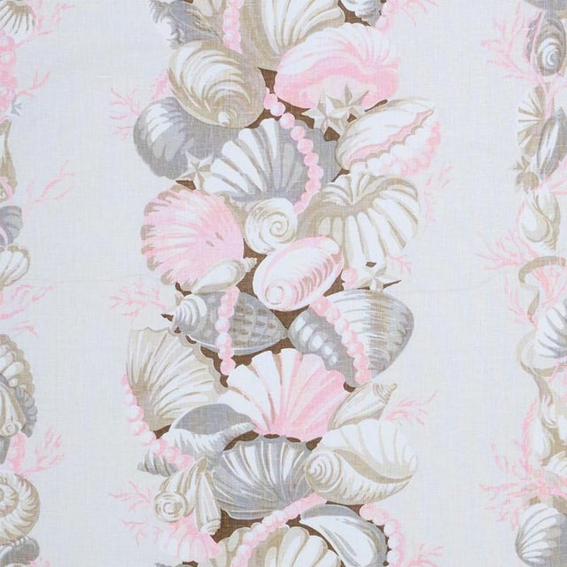 Sample - Schumacher Bedolina Chintz Fabric in Pink & Natural For Sale