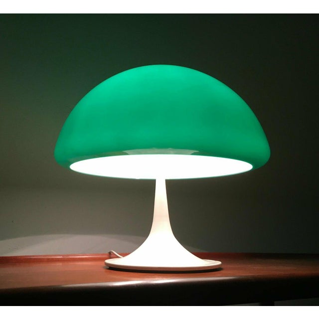 Metal Mid-Century Space Age Italian Green Early Model Toledo Table Lamp by Luigi Massoni for Guzzini, 1960s For Sale - Image 7 of 18