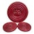 Set of Red Majolica Trivet & Wine Coasters Vallauris, Circa 1950 For Sale