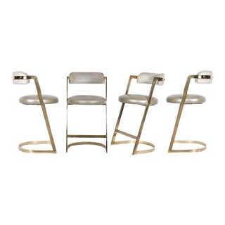 Set of 4 Artistic Frame Company Counter Stools Model 5396 For Sale