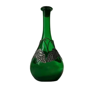 Art Nouveau Green Decanter in Glass and Pewter from Holmegaard, 1920s