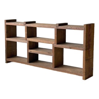 Mid 20th Century Primitive Wood Bookshelf/Credenza For Sale