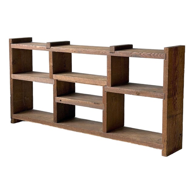 Mid 20th Century Primitive Wood Bookshelf/Credenza For Sale