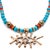 Turquoise Guardian Evil Eye Pendant Turquoise Stone Beaded Necklace For Sale - Image 8 of 11