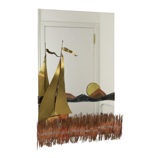 Copper and Brass Boat Mirror by Daniel Dhaeseleer, 1970s For Sale - Image 15 of 18