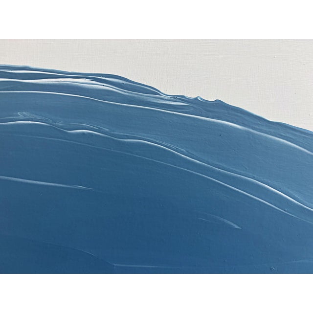 Contemporary "Waves" Abstract Painting in Antique Frame, Large Seascape Ocean Painting Transitional Wall Art by JTS For Sale - Image 3 of 12