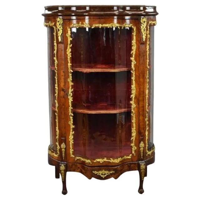 Antique French Serpentine Vitrine, 1870 For Sale - Image 10 of 10