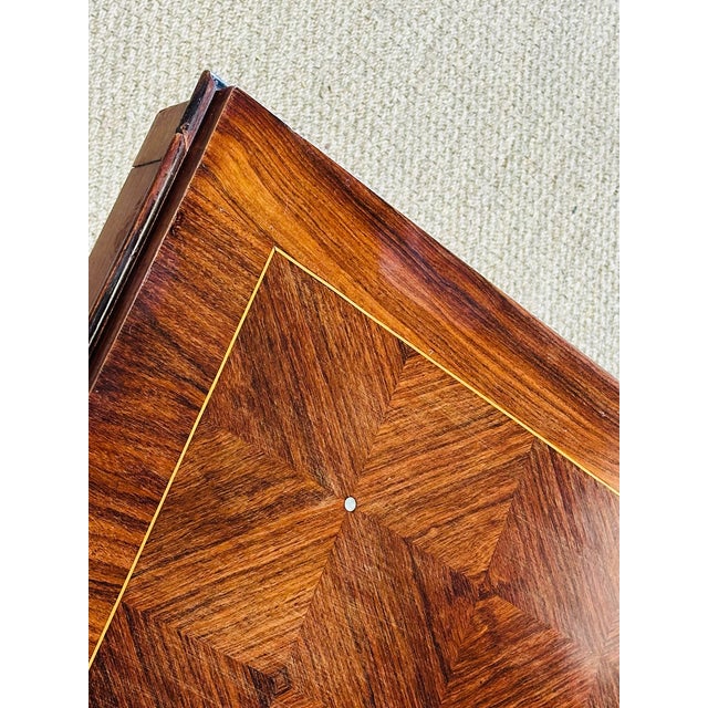 Art Deco Dining Table in Walnut and Diamond Marquetry, 1940s For Sale - Image 9 of 18