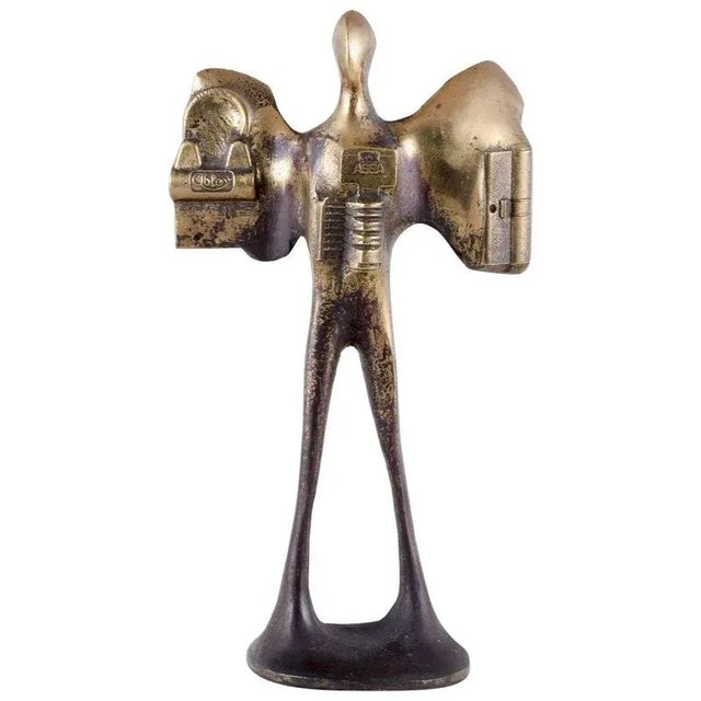 Large Sculpture of Man with Wings, 20th Century, Bronze For Sale - Image 10 of 10
