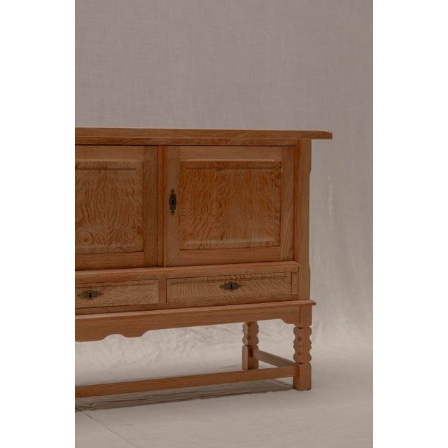 Vintage Oak Sideboard by Henning Kjærnulf, 1960s For Sale - Image 6 of 14