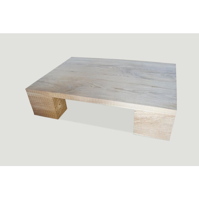Contemporary Andrianna Shamaris Hand Carved St. Barts Teak Wood Coffee Table For Sale - Image 3 of 18