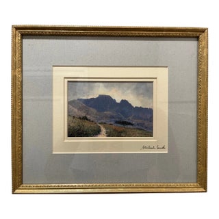 Late 20th Century Michael Smith Mt Diablo Original Painting Signed Red Monogram Witherspoon Art CA For Sale