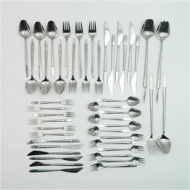 Stainless Steel Model 2070 Cutlery for Six by Helmut Alder for Amboss Austria, Set of 46 For Sale - Image 10 of 10