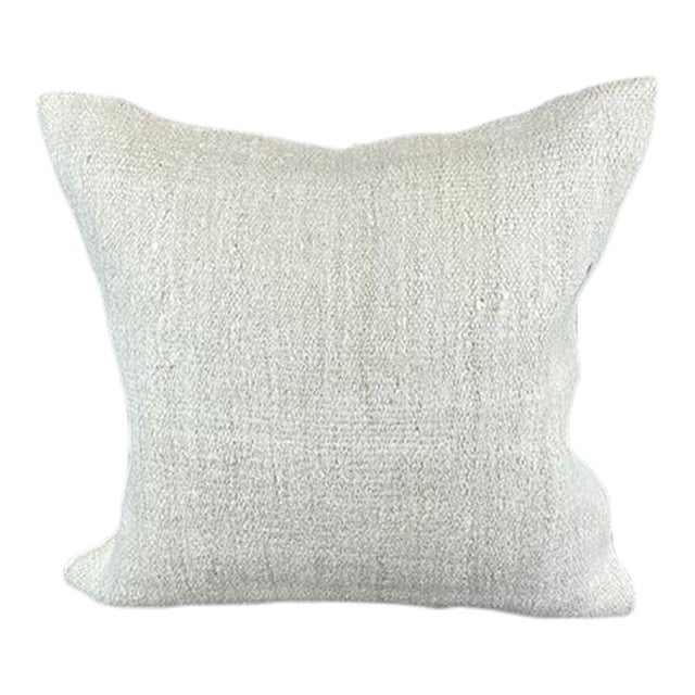 20 x 20 Hemp Pillow Turkish Cushion Natural Grayish White Pillow Cushion Cover For Sale